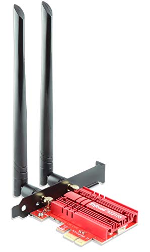 WiFi 6E Placa WiFi Intel AX210 PCIe | Bluetooth5.2, até 5400 Mbps, Tri-Bands(6 GHz/5 GHz/2,4 GHz), OFDMA, MU-MIMO, Heat Sink, para Windows 11/10 (64 Bits) )