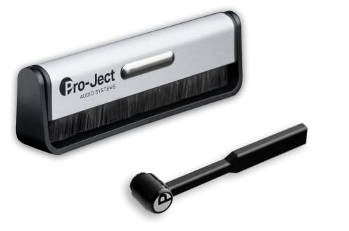 Pro-Ject Cleaning Set Basic - Escova de limpeza de fibra de carbono para discos de vinil e escova de agulhas de carbono