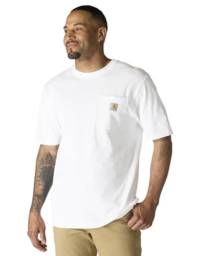 Carhartt Relaxed Fit Heavyweight Short-Sleeve K87 Pocket T-Shirt, t-shirt Work Utility, homem