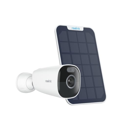 Reolink 5MP Câmara de vigilância WiFi exterior solar, câmaras sem fios com bateria 2,4 GHz/5 GHz WiFi, visão noturna colorida, deteção de pessoas/veículos/pets, nuvem, Argus Eco Pro com painel solar