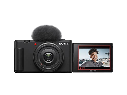 Sony ZV-1F Câmara digital, para Vlogs, com ecrã multiângulo, vídeo 4K, câmara lenta e funções para Vlog, preta