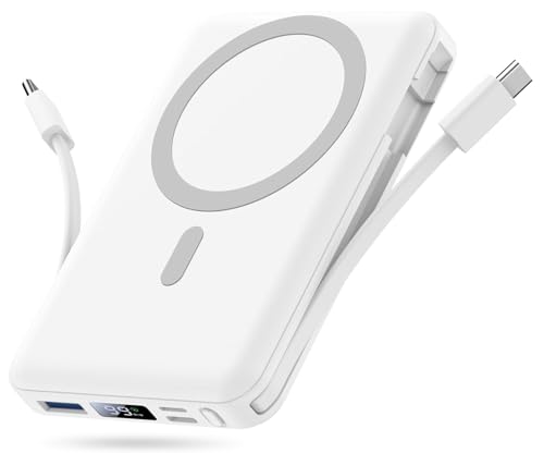Yiisonger Power Bank Magnético 10000 mAh, para Magsafe Powerbank bateria externa de carregamento rápido, carregador portátil sem fios, ecrã LED USB-C para iPhone 16/15/14/13/12/Pro/Pro MAX