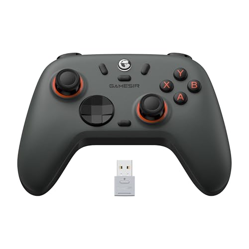 GameSir Nova 2 Lite Mando inalámbrico para con joysticks y gatillos de efecto Hall, 2.4G y con cable 1000Hz Polling Rate, Turbo, PC GamePad Compatible con PC/Switch/Steam/iOS/Android (gris)