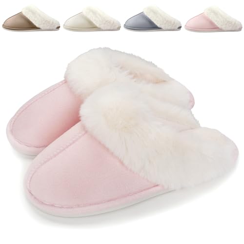 Zapatillas de Estar por Casa Mujer Hombre Invierno Zapatos Caliente de Lana Antideslizante Pantuflas Casa Peluche Forro Comodas Slippers