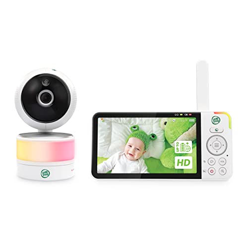 LeapFrog LF915HD Câmara de vigilância bebé com luz noturna de 5" HD ecrã monitor de bebés com câmara, 360 ° tradução e inclinação, zoom 8X, visão noturna, sensor inteligente
