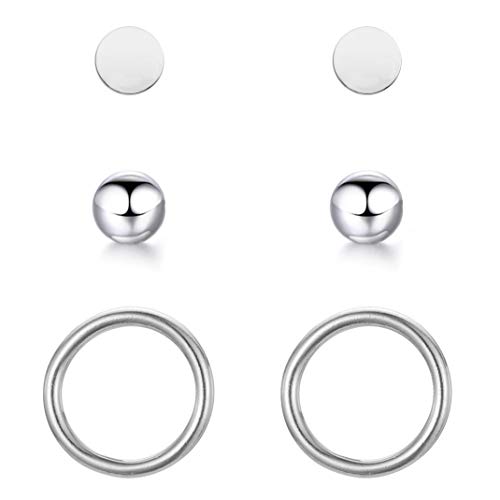 BONNYBIRD® Brincos femininos de aço cirúrgico - brincos hipoalergénicos e impermeáveis em prata, ouro e rosa