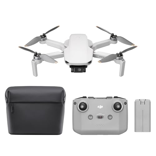 Pack DJI Mini 4K com câmara, drone com câmara 4K UHD, menos de 249 g, estabilização em 3 eixos, transmissão de vídeo a 10 km, retorno automático, 2 baterias para um máximo de tempo. de voo de 62 min