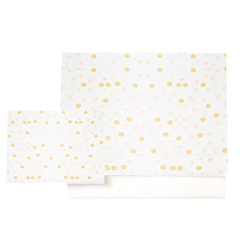various - Conjunto de lençóis para berço 60 x 120 cm, roupa de berço, 100 % algodão extra macio africado europeu - (baixo + bancada+fronha almofada) estampado lua bege/branco