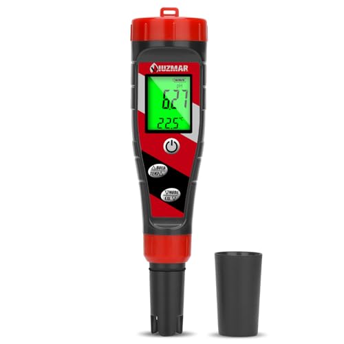 UIUZMAR Medidor de pH e EC para hidroponia, medidor digital de pH piscina, 4 em 1, medidor de TDS PPM de água, medidor de condutividade e pH para cultivo, aquário, líquido, spa