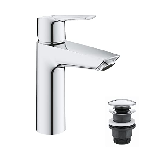 Grohe Start QuickFix - Torneira de lavatório monocomando M (esvaziador click-clack, menor consumo de água, fácil instalação, altura 192 mm), crómio, 24204002