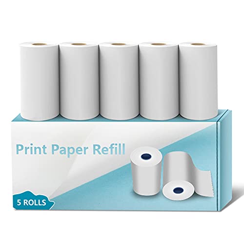 5 rolos papel de impressão para Uleway câmara infantil instantânea, papel térmico de substituição para câmaras digitais crianças, branco (comprimento: 23,95 pés/largura: 2,28 polegadas)