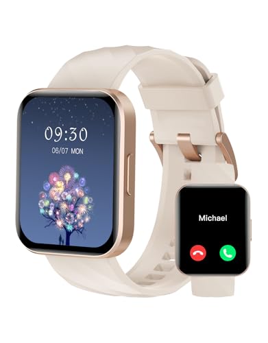 RUIMEN Relógio inteligente mulher homem com chamada, 1,85" Smartwatch com pulsómetro, oxímetro de sono, mostrador de relógio personalizado, impermeável IP68 pulseira de atividade