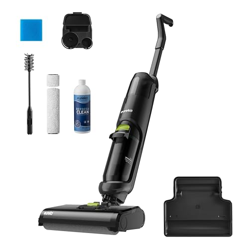 EUREKA NEW400 Aspirador vassoura sem fio em seco e húmido sem fio, leve, aspirador e esfregona sem cabo inteligente, auto-limpeza, auto-tanque duplo, pisos duros, pêlo de animais de estimação