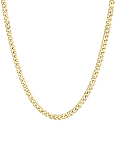 ChainsHouse Corrente cubana unissexo, 3, 6, 9 ou 12 mm de largura, 45 - 76 cm de comprimento, preto, dourado ou prateado
