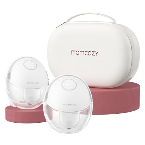 Momcozy Extrator de leite mãos-livres Mobile Style | M6, extrator de leite portátil, ritmo ideal para mais leite, flange DoubleFit mais ajustado e discreto com 3 modos e 9 níveis - 24 mm (2, cinzento)