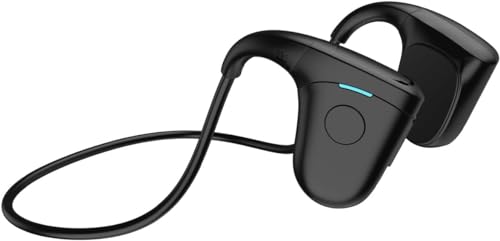 SANOTO Auriculares de condução óssea Bluetooth 5.3, desportivos IPX7 impermeável, carregamento USB-C, dobrável e leve para desportos, ciclismo e viagens