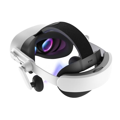 KIWI design Auditiva correia de cabeça com bateria para Meta Quest 3/3S, K4 Duo auriculares DualFast carregamento rápido, acessórios VR com design equilibrado, som aprimorado e maior tempo de jogo