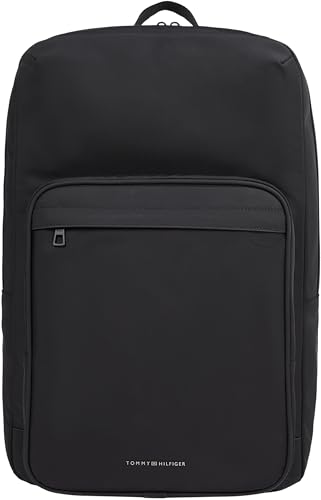 Tommy Hilfiger Mochila de homem quadrado elegante, preto (preto), tamanho único