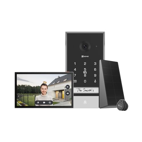 EZVIZ EP7 Sistema de intercomunicação sem fios 2K, com ecrã tátil a cores, campainha vídeo com visão solar e áudio bi-direcional, WiFi 2,4/5 GHz
