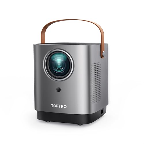 TOPTRO TR23 Mini projetor portátil Full HD 1080P suporte, projetor 5G WiFi Bluetooth com zoom 50%, anti-pó LED mini projetor de cinema em casa 150000H para iOS/Andriod/PS4/HDMI/USB/PC