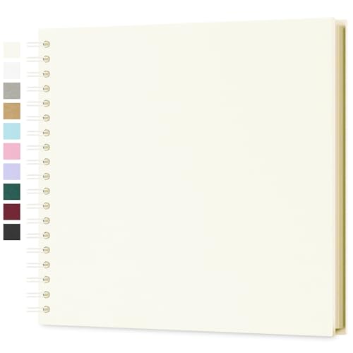 Yopih Álbum de fotos Scrapbooking DIY 25,5 x 25,5 cm papel Kraft rígido com 20 folhas, livro de recordações fotográficas, bege