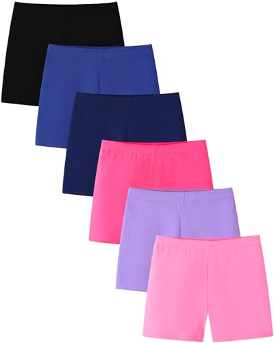 Adorel 6 Calções de algodão e malhas, calções para menina, conjunto de 6