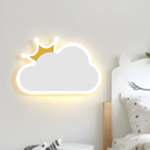 NIUNIAJ Aplique parede interior 14 W 1550 LM aplique parede em forma de nuvem, candeeiro de parede infantil, branco quente branco neutro branco frio tricolor, 220 V aplique parede quarto infantil
