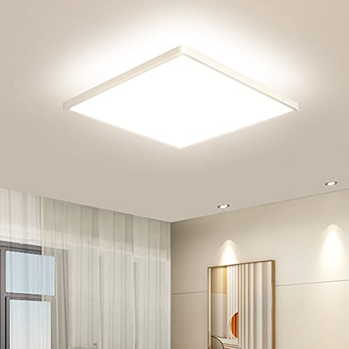 OTREN Candeeiro de teto LED, teto quadrado de teto 3000 K, IP44 luz de teto moderna para quarto infantil casa de banho cozinha sala de estar, 23 cm 1800 LM