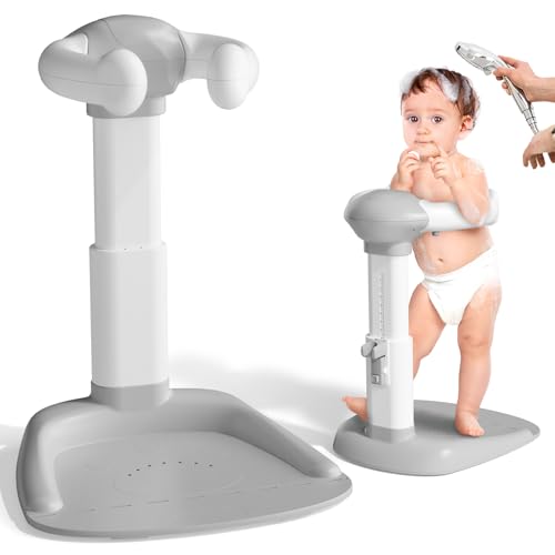 COOSEYA Suporte de banheira para bebé, torre de banheira ajustável para bebé em pé, assento de banheira para bebé de criança pequena (8-36 meses) para tomar banho e trocar fraldas