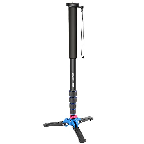 Neewer - Monopod extensível de câmara com base de suporte desmontável e dobrável: liga de alumínio, altura de 52 a 168 cm para DSLR Nikon Sony; carga admissível de 5 kg
