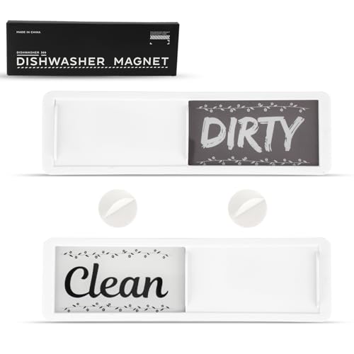 Realth Indicador de sinal de máquina de lavar louça, claro/dirty Sign, ímã máquina de lavar louça com deslizante, decoração da cozinha, organizador de cozinha / máquina de lavar