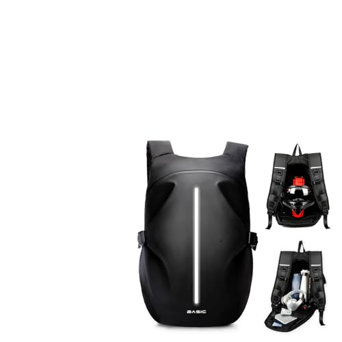 HYC00 Mochilas de motocicleta para homens, mochila impermeável para capacete, acessórios de motocicleta, malas para laptop, mochilas de viagem, malas escolares para estudantes, C-Preto, S