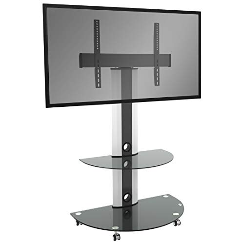 RICOO Suporte TV com rodas base pé giratório televisão 30-65" (76-165 cm) FS0502 pedestal chão televisão LED/LCD/curvo VESA 300 x 200-600 x 400