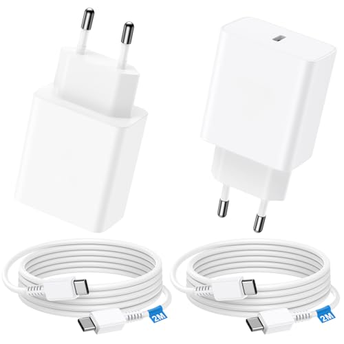 Carregador tipo C 45 W 2 pacotes, carregador para Samsung carregamento rápido USB C carregamento rápido com 2 M cabo para Samsung Galaxy S25 Ultra Plus/S24/S22/S20/Note 20/10/9/8/A53/A55 Carregador Mo