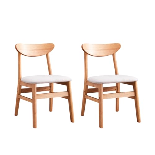 Shiito | Modelo Vancouver | JC - conjunto de 2 cadeiras de madeira natural | elegância e simplicidade para a sua casa | estofada em tecido de cor branca