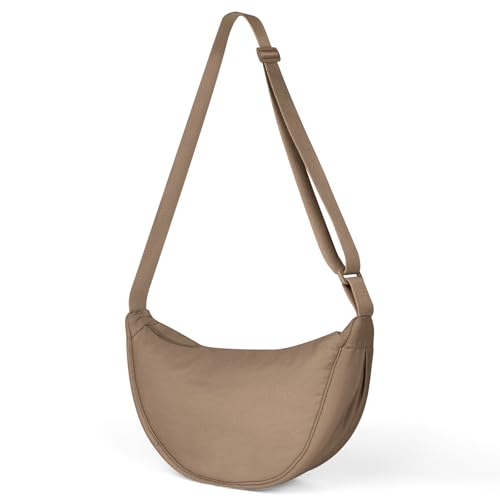 Aucuu Mala de tiracolo para mulher, meia-lua impermeável bolsa tiracolo de nylon, casual leve bolsa crossbody mulher com alça de ombro ajustável, para viagens, compras, escola, escritório