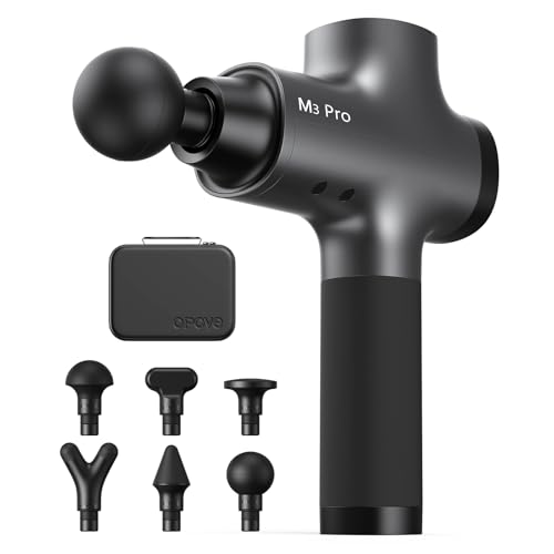 OPOVE M3 Pro 2 Pistola de massagem muscular, pistola de massagem, ecrã LED, 2500 RPM Massage Gun, massajador nas costas, alivia a dor muscular, cinzento