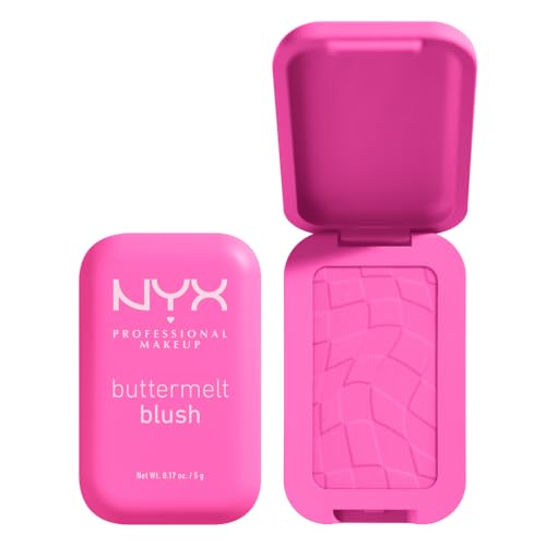 NYX PROFESSIONAL MAKEUP Rubor em pó Buttermelt, resistente ao desbotamento e à transferência, até 12 horas de uso, fórmula vegana - My Butta Half