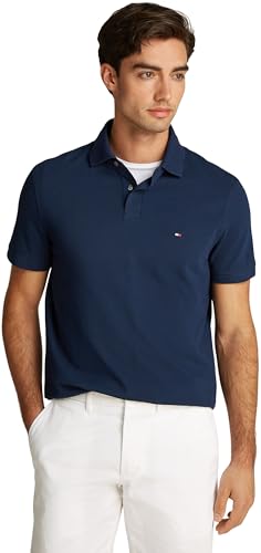 Tommy Hilfiger Polo de manga curta para homem regular Fit com botões