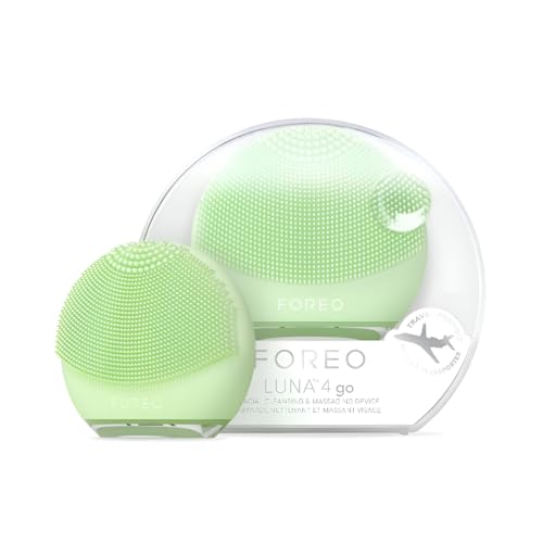 FOREO LUNA 4 go escova de limpeza facial e massajador facial reafirmante, cuidado facial premium, melhora a absorção de produtos para o cuidado da pele facial, ferramentas simples para o