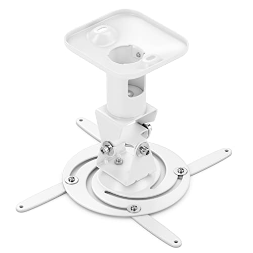 deleyCON Universal Beamer suporte para projetores inclinação de + - 25° rotação de 360° suporta até 15 kg de alcance de até 215 mm - branco