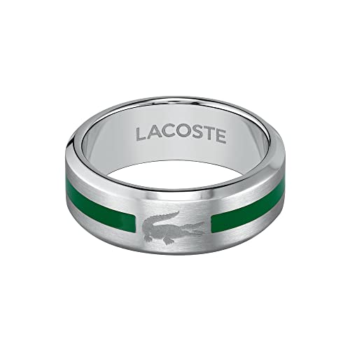 Lacoste Anillo para Hombre Colección BASELINE de acero inoxidable, diponible en versión plateada o en negro