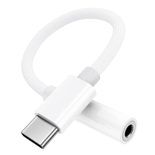 Adaptador USB C para Jack 3,5 mm [certificado MFi] adaptador auriculares tipo c capacetes Aux áudio cabo de chip DAC compatível com iPhone 15/15 Pro/15 Pro Max, Samsung Galaxy S24 S23 S22, iPad