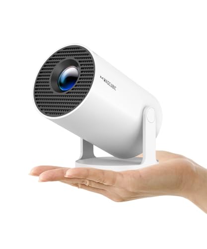 [App integrado] 2025 mini projetor com WiFi 6 Bluetooth 5.4, correção automática, rotação de 180 graus, Android 11 projetor portátil 4K 1080P compatível com HDMI/TV Stick/USB/Laptop projetor de vídeo