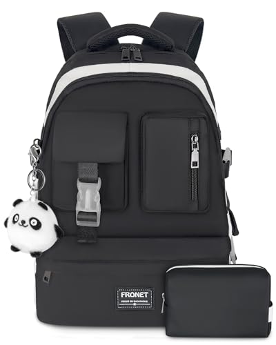 FRONET Mochilas escolares adolescentes mochila escolar menino menina & mulher 8-22 anos casual, 16 polegadas computador portátil bolsa grande para a universidade negócios viagens Kawaii Daypack
