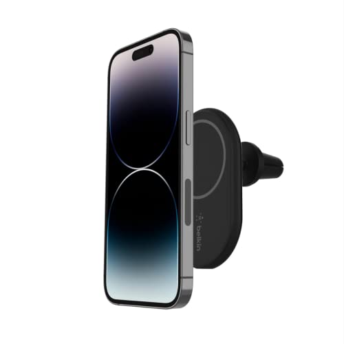 Belkin BoostCharge Carregador magnético para carro com suporte, compatível com smartphones com MagSafe, série iPhone 17, iPhone Air, iPhone 16, Pixelsnap (cabo incluído)