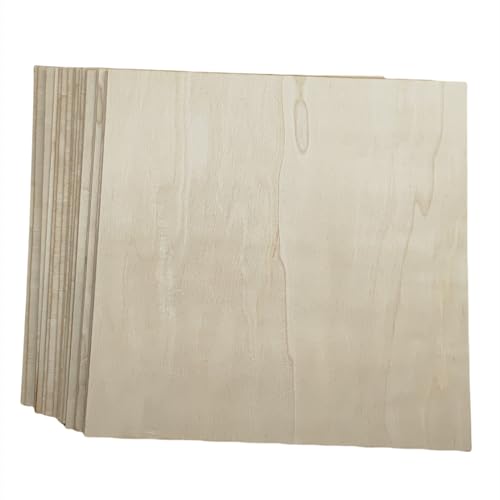 Embalagem de 20 folhas quadradas de madeira contraplacada, 30 x 30 x 0,2 cm, folhas de madeira inacabadas, placa de madeira de tília para artesanato, pintura, gravação