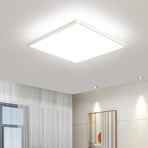 OTREN LED Candeeiro de teto, teto quadrado 4000 K, IP44 luz de teto moderna para quarto infantil casa de banho cozinha sala de estar, 23 cm 1800 LM