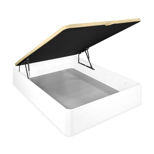 Mattfy - Sommier rebatível extra reforçado de grande capacidade com tampa respirável, cantos redondos, 150 x 190, branco