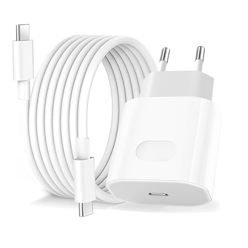 Carregador de carregamento rápido para iPhone 17/17 Air/17 Pro/17 Pro Max/16 15 16e/16 15 Pro Max/16 15 Plus/iPad P ro/Air, 20W USBC Charger tomada rápida cabeça Adaptador com 2M Cabo